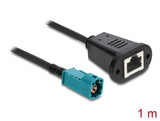 DeLOCK 90699 koaxial kabel 1 m HSD Z RJ-45 Sort, Blå