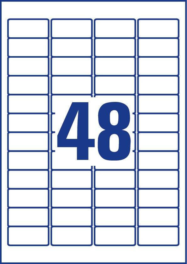 Avery J4791-25 selvklæbende etiket Afrundet rektangel Permanent Hvid 1200 stk