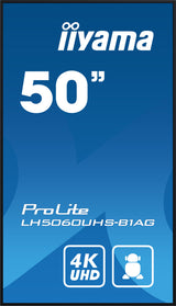 iiyama LH5060UHS-B1AG skilte display Digital A-tavle 125,7 cm (49.5") LED Wi-Fi 500 cd/m² 4K Ultra HD Sort Indbygget processer Android 11 24/7