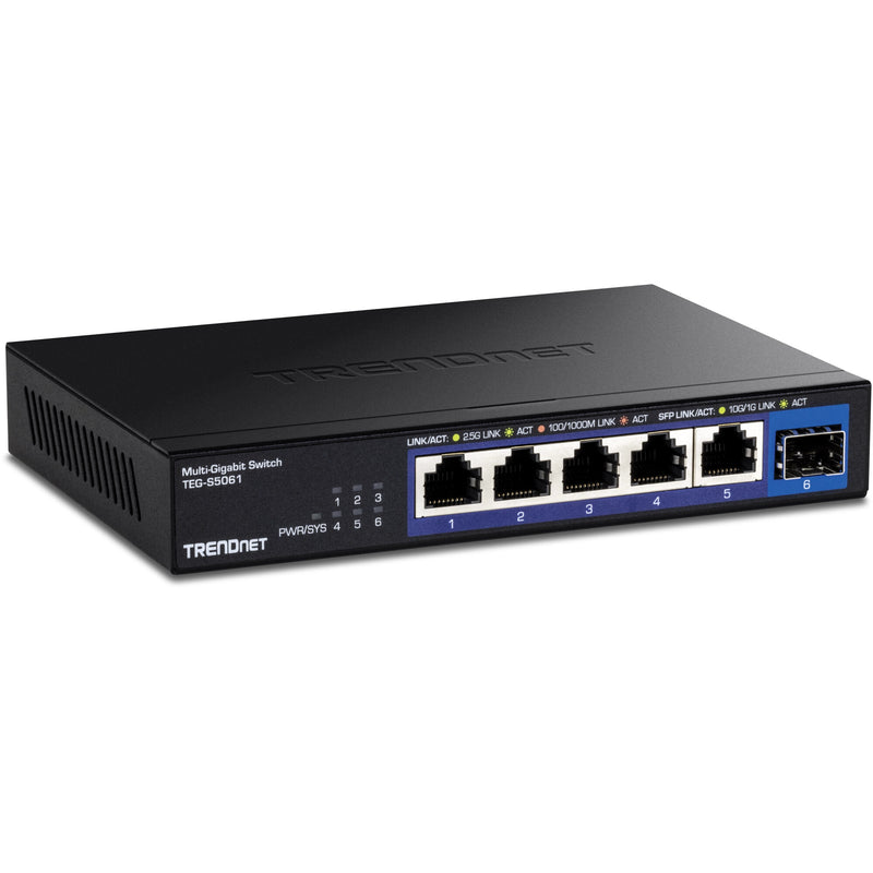Trendnet TEG-S5061 netværksswitch Ikke administreret 2.5G Ethernet (100/1000/2500) Sort