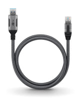 Goobay 70692 kabel kønsskifter USB A RJ-45 Sort, Sølv
