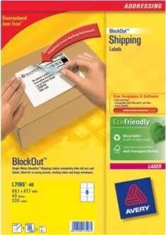 Avery L7165-40 adresse- og postetiket Hvid