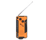 Extralink RADIO AWARYJNE SOLARNE Z KORBKA DYNAMO POWERBANK 4000MAH Z LATARKA SOS SR-4000 Bærbar Analog Sort, Orange