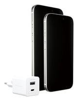 PanzerGlass empower™ by ® Turbo 35W Oplader inkl. USB-C + USB-A | EU Stik | Silver White