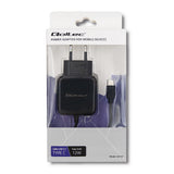 Qoltec 50197 oplader til mobil enhed Smartphone, Tablet Sort Vekselstrøm, DC, USB Indendørs