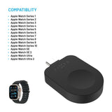 FIXED FIXDW-AWAP-BK oplader til mobil enhed SmartWatch Sort USB Trådløs opladning Indendørs