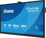 iiyama TE7513A-B2AG skilte display Interaktivt fladpanel 190,5 cm (75") Wi-Fi 500 cd/m² 4K Ultra HD Sort Berøringsskærm Indbygget processer Android 24/7