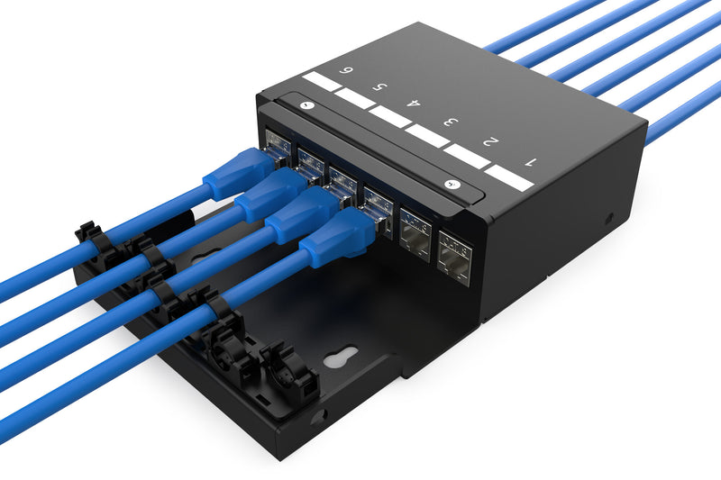 Digitus DN-93708-6 netværk fordelerskab Sort