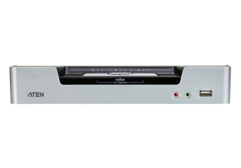 ATEN CS1642A KVM Switch Stativ-montering Sort, Sølv