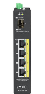 Zyxel RGS100-5P Ikke administreret L2 Gigabit Ethernet (10/100/1000) Strøm over Ethernet (PoE) Sort