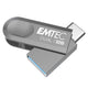 Emtec D280 Dual USB-nøgle 128 GB USB Type-A / USB Type-C 3.2 Gen 1 (3.1 Gen 1) Sølv