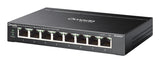 TP-Link Omada ES208GP netværksswitch Administreret L2 Gigabit Ethernet (10/100/1000) Strøm over Ethernet (PoE) DIN rail Sort