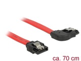 DeLOCK 83970 SATA-kabel 0,7 m SATA 7-pin Sort, Rød