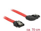 DeLOCK 83970 SATA-kabel 0,7 m SATA 7-pin Sort, Rød