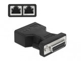 DeLOCK 66806 kabel kønsskifter D-Sub 2 x RJ-45 Sort