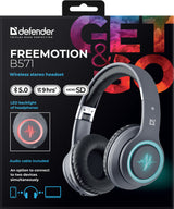 Defender FREEMOTION B571 LED Headset Kabel & trådløs Opkald/Musik/Sport/Hverdag Bluetooth Grå