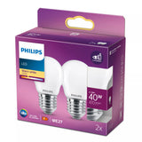 Philips Filament kertepære, matteret 40 W P45 E27 x 2