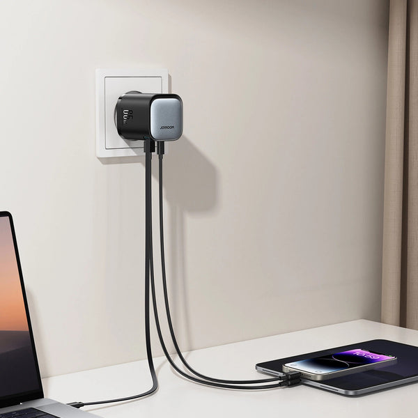 JOYROOM JR-TCL02 oplader til mobil enhed Universel Sort Vekselstrøm Hurtig opladning Indendørs