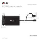 CLUB3D CSV-1478 video-splitter USB Type-C 2x DisplayPort