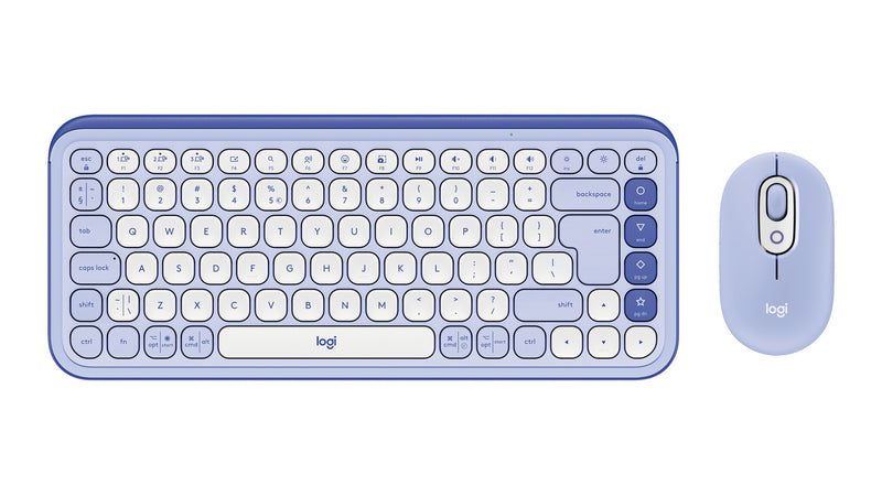Logitech Pop Icon Combo tastatur Mus inkluderet Universel Bluetooth QWERTY Tyrkisk Violet, Hvid