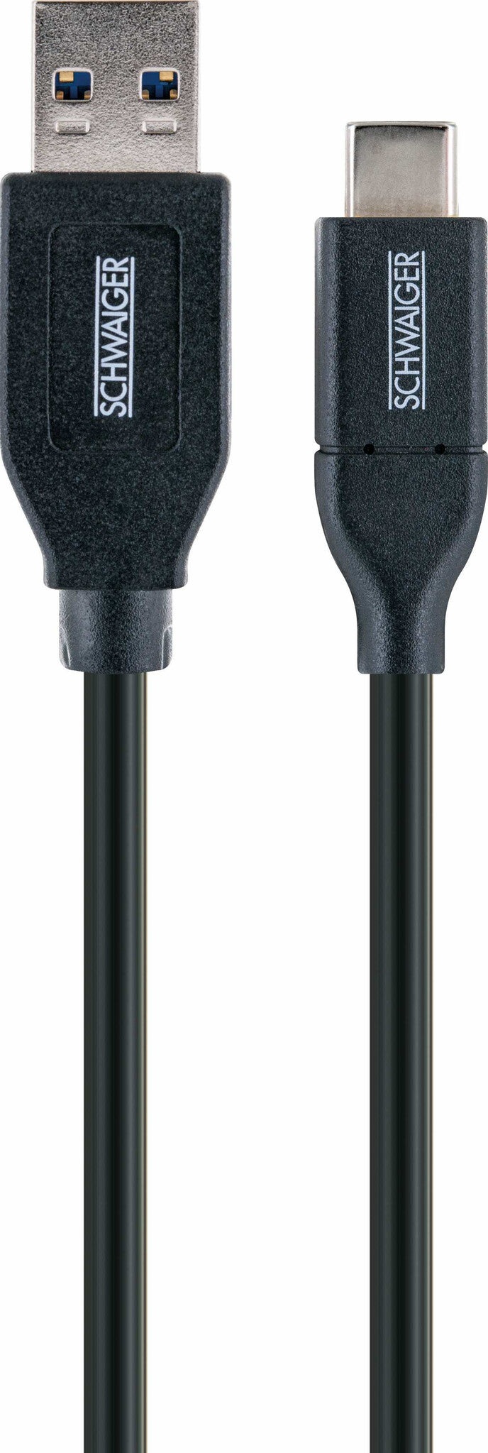 Schwaiger LK 050 C USB-kabel USB 3.2 Gen 2 (3.1 Gen 2) 0,5 m USB A USB C 5 Gbit/sek. Sort