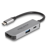 DeLOCK 61063 interface hub USB 3.2 Gen 1 (3.1 Gen 1) Type-C 10000 Mbit/s Grå