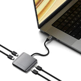 Satechi ST-H4CPDM interface hub USB Type-C 10000 Mbit/s Grå