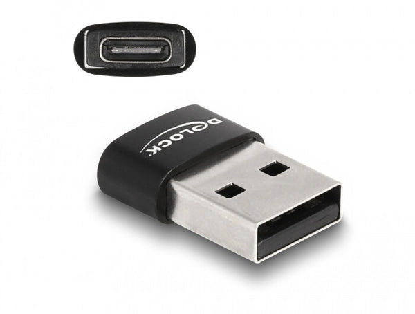 DeLOCK 60002 kabel kønsskifter USB A USB C Sort