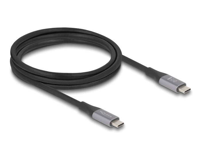 DeLOCK 81192 USB-kabel USB4 Gen 2x2 2 m USB C 40 Gbit/sek. 240 W Sort, Grå