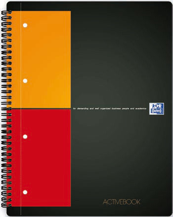 Oxford Activebook blok og notesblok A5 80 ark Sort