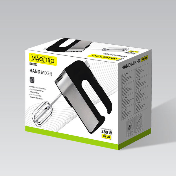 Maestro MR-504 røremaskine og mikser Håndmixer 500 W Sort