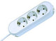 Bachmann 3x Schuko H05VV-F 3G 1.50mm² 16A/3680W 5m stikdåse 3 AC stikkontakt(er) Hvid