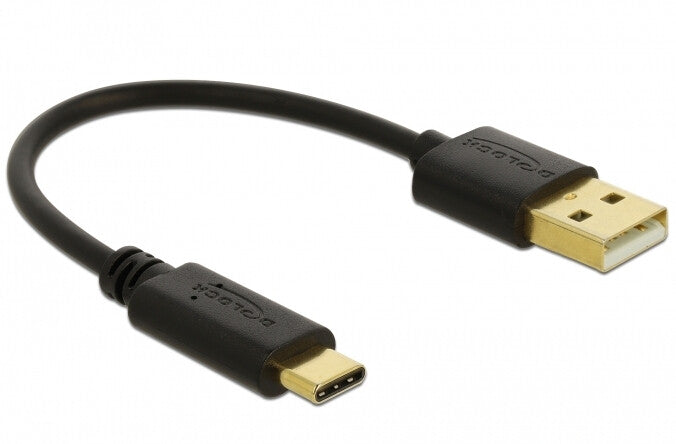 DeLOCK 80954 USB-kabel 0,15 m USB A USB C Sort