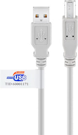 Goobay 50831 USB-kabel USB 2.0 2 m USB A USB B 0,48 Gbit/sek. Grå