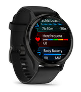 Garmin Venu 3 3,56 cm (1.4") AMOLED 45 mm Digital 454 x 454 pixel Berøringsskærm Sort Wi-Fi GPS (satellit)
