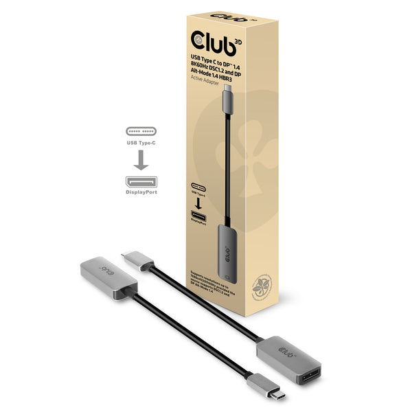 CLUB3D CAC-1567 USB grafisk adapter 7680 x 4320 pixel Sort, Sølv