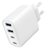 Gembird TA-UC-2A2C-PD40-01-W oplader til mobil enhed Smartphone, Tablet Hvid Vekselstrøm Hurtig opladning Indendørs
