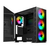 Savio PC Case Prime X1 ARGB Glass Black Midi Tower Sort