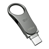 Silicon Power Mobile C80 USB-nøgle 128 GB USB Type-A / USB Type-C 3.2 Gen 1 (3.1 Gen 1) Titanium