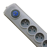 Qoltec 50165 overspændingsbeskytter Grå 6 AC stikkontakt(er) 230 V 1,8 m