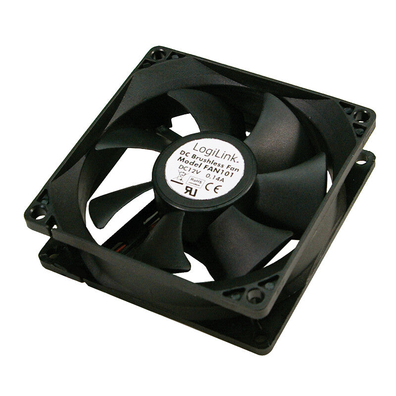 LogiLink FAN101 Computerkølesystem Computerkabinet Ventilator 8 cm Sort 1 stk