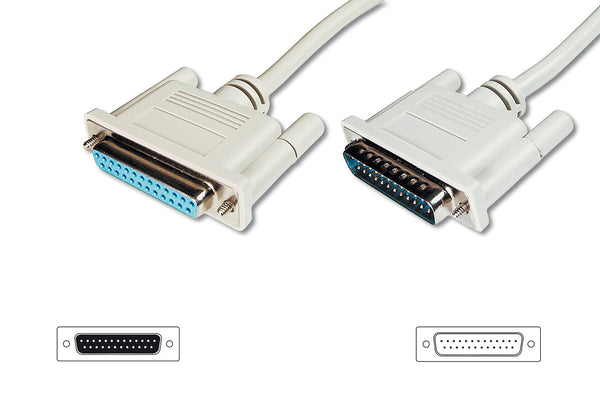 Digitus AK-610201-100-E serielkabel Beige 10 m DB-25