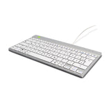 R-Go Tools Ergonomisk tastatur R-Go Compact Break, kompakt tastatur med pauseprogram, QWERTZ (DE), kablet, hvid