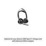HP Poly Voyager Focus 2-M USB-C-C Headset USB-C/A Adapter Charging Stand
