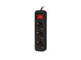 Lanberg PS1-03F-0150-BK stikdåse 1,5 m 3 AC stikkontakt(er) Indendørs Sort