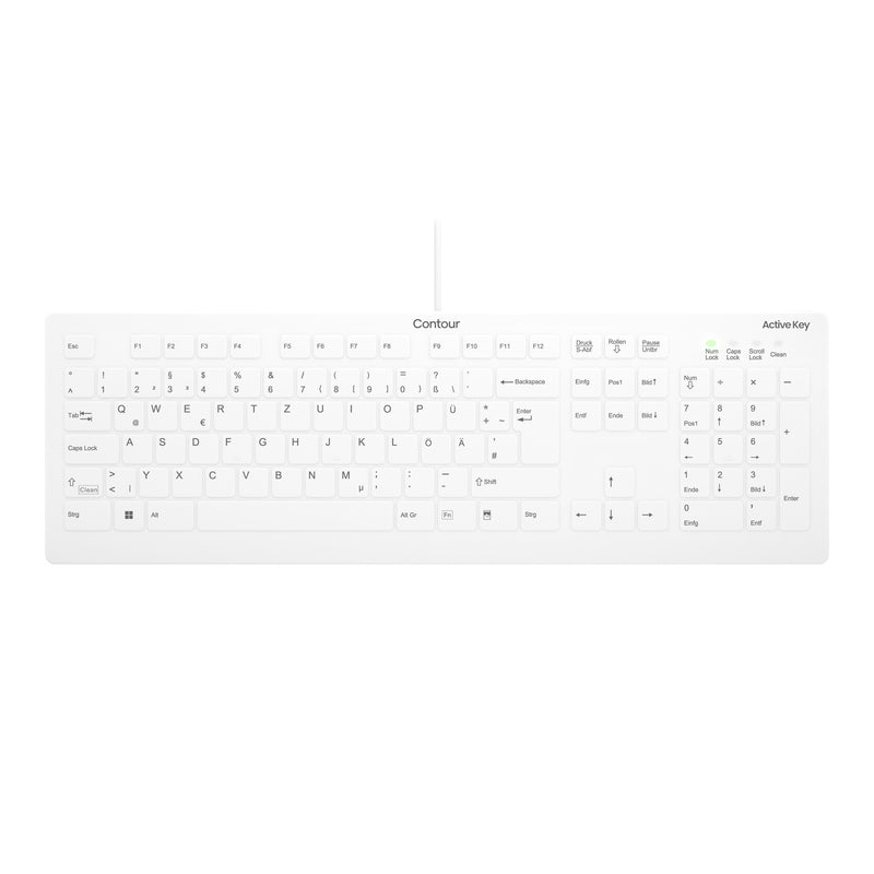 Contour Design Active Key AK-C8112 tastatur Medicinsk USB QWERTZ Tysk Hvid
