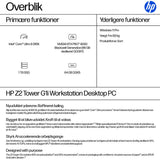 HP Z2 TWR G1i U9285K 64GB/1TB PC NX Intel Core Ultra 9 285K DDR5-SDRAM SSD Windows 11 Pro Tower Workstation AI Workstation, AI PC Sort
