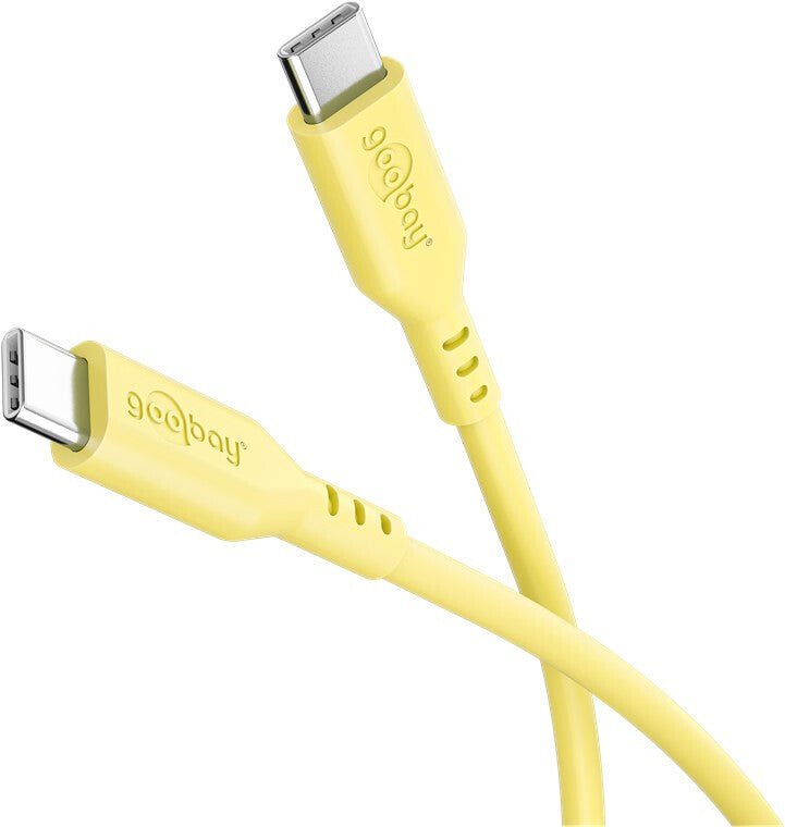 Goobay 77742 USB-kabel USB 2.0 1,5 m USB C 0,48 Gbit/sek. 60 W Gul