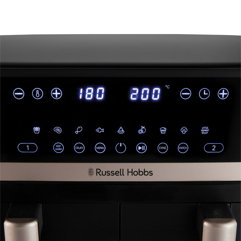 Russell Hobbs SatisFry Dual Basket Heißluftfritteuse Dobbelt 9 L Enkeltstående 2800 W Varmluftsteger Sort