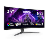AOC AGON PRO AG346UCD computerskærm 86,4 cm (34") 3440 x 1440 pixel Wide Quad HD QD-OLED Sort, Grå